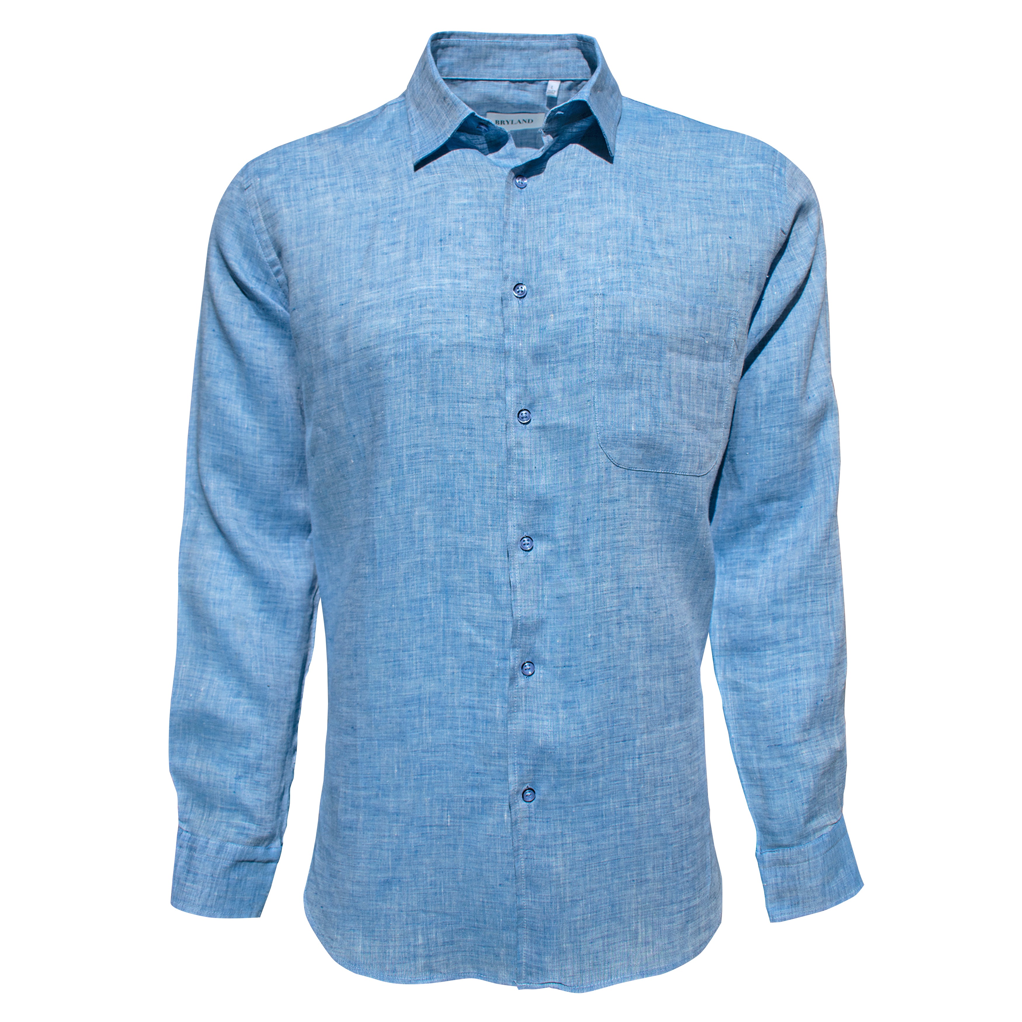 Breezin Linen Shirt - Bahamian Blue