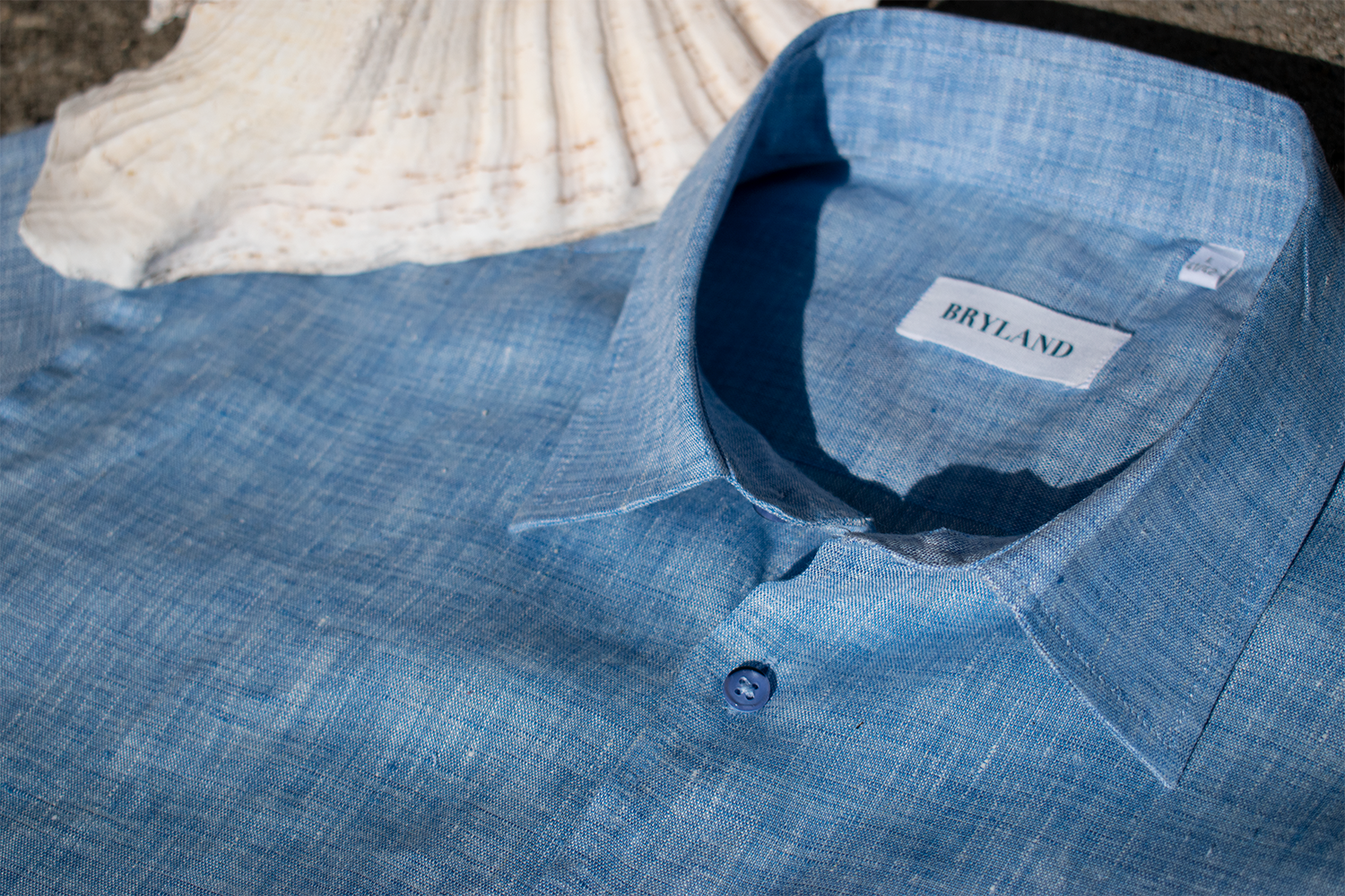 Breezin Linen Shirt - Bahamian Blue
